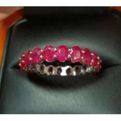 Sold 5.555Ct Red Ruby Oval Shared Prong Eternity Band Platinum by Jelladian ©